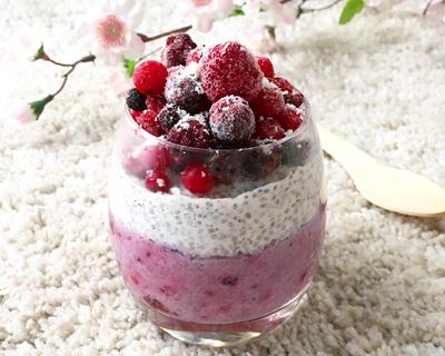 Pudding aux graines de chia et framboises