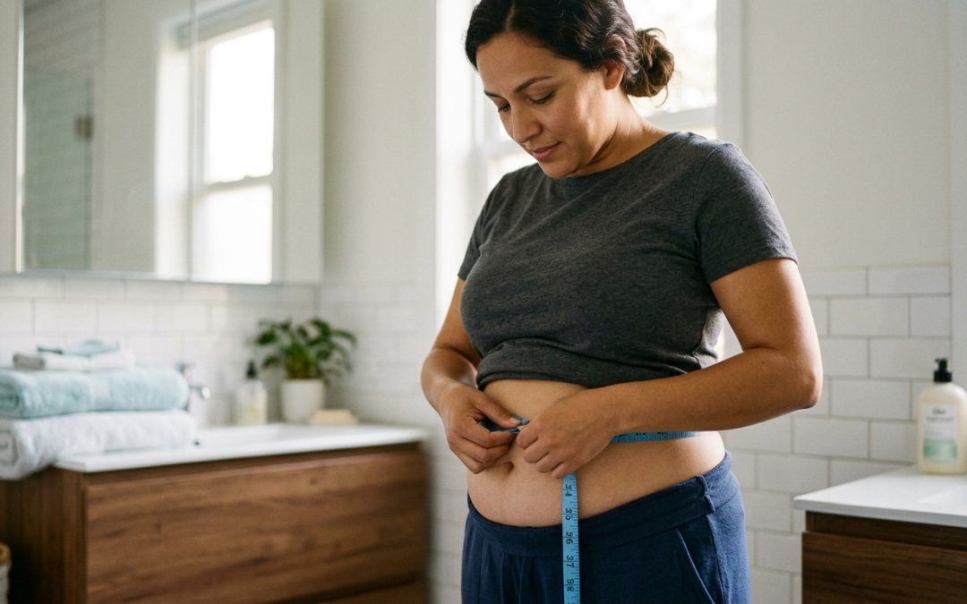 femme qui mesure son tour de taille